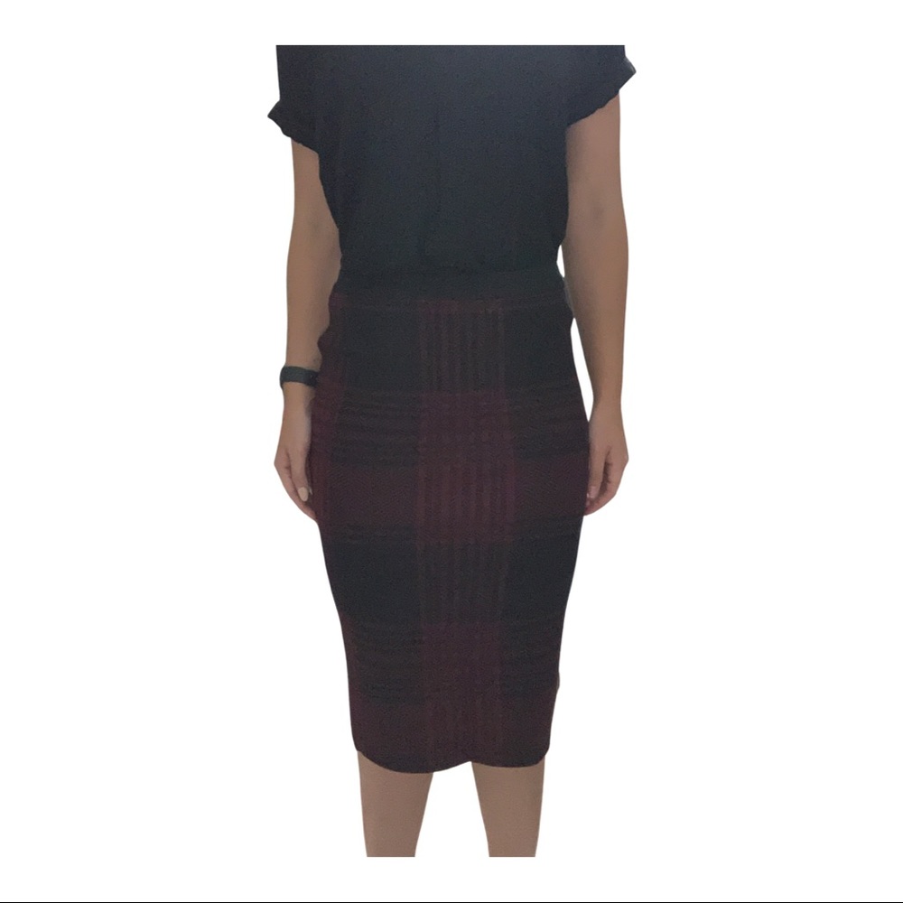 Plaid pencil skirt
